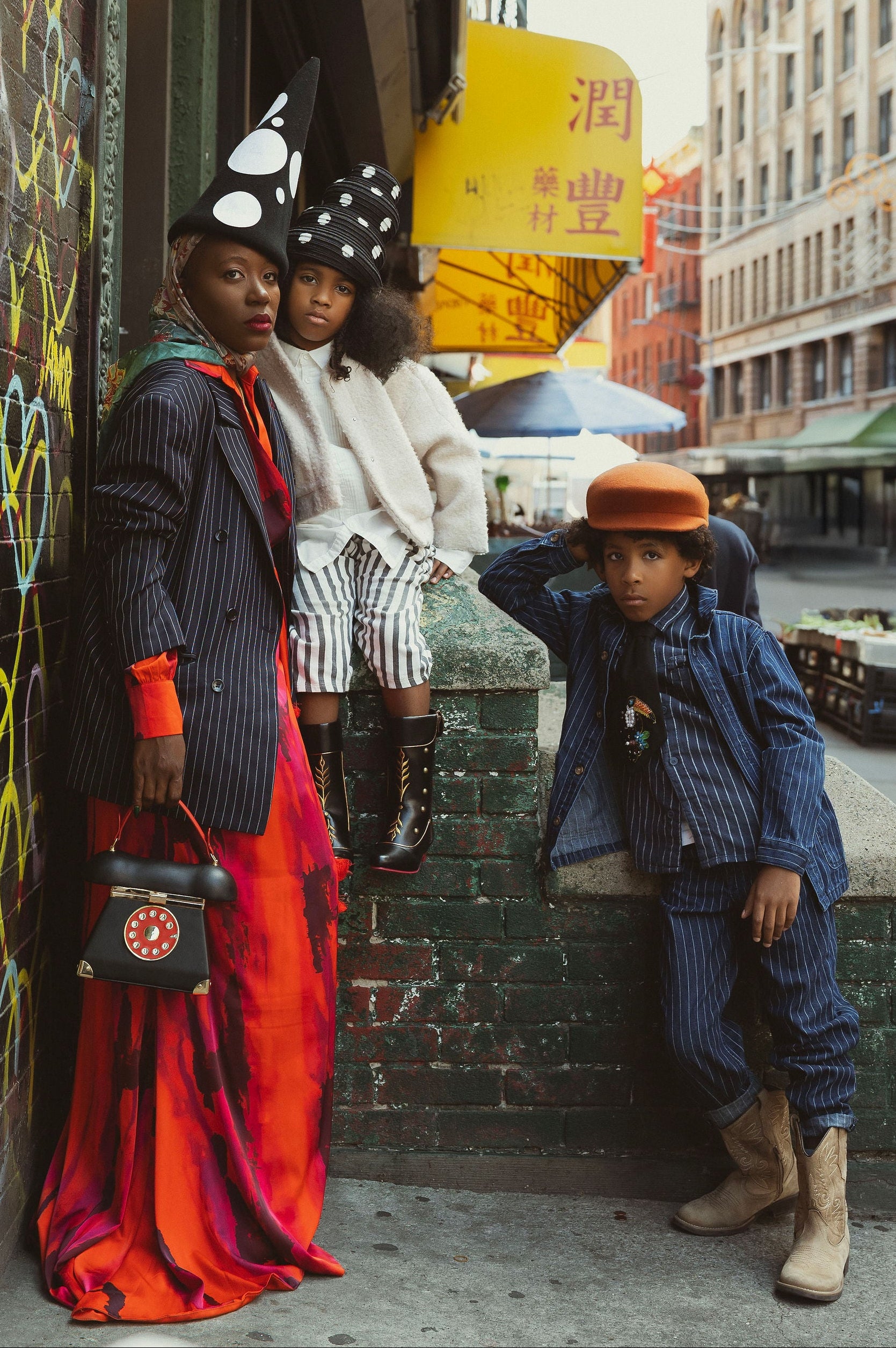 Stylish Mother and children