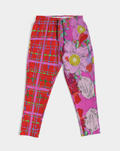 Load image into Gallery viewer, Flower To The People RED PLAID Spliced Unisex Joggers
