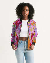 Load image into Gallery viewer, Flower to the people Women&#39;s Bomber Jacket
