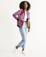 Load image into Gallery viewer, Flower to the people Women&#39;s Bomber Jacket
